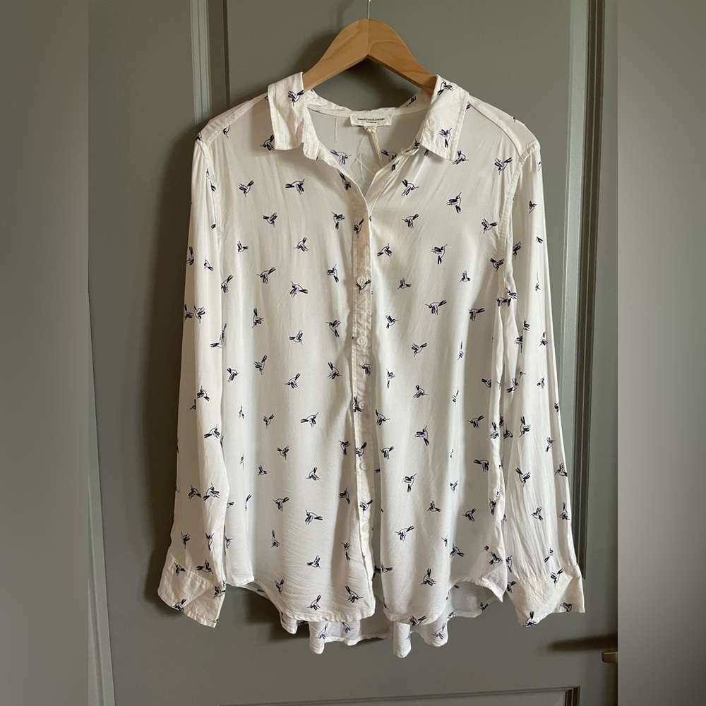 Beach Lunch Lounge Birds Shirt Size Medium